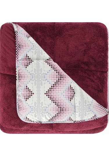 Battal Wellsoft Yorgan Çift Taraflı Yastık Kılıflı 215x235 Cm Bordo