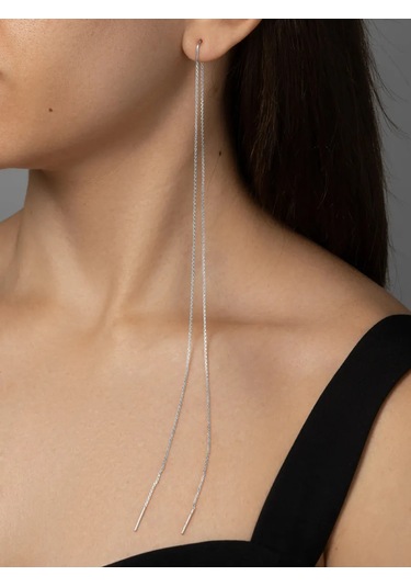 Vladlena Uzun Gümüş Renkli 925 Platin Kaplama Mono Küpe Tekli 377439933 Diğer