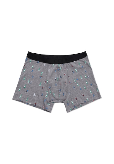 Colins Regular Fit Baskılı Gri Erkek İç Giyim Cl1066126 Gri Melanj