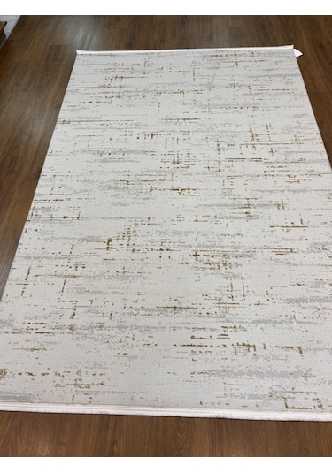 Cream Gold Parlak Işıltılı Salon Halısı 160x230 Krem Gold