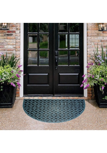 Myfloor Mavi Welcome Yazılı Toz Ve Çamur Sıyırıcı Kauçuk Kapı Önü Paspası