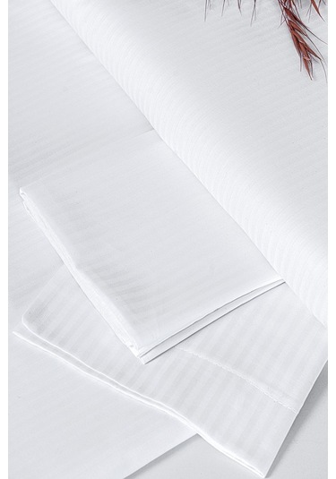 Varol Risus Serisi Pamuk Saten Otel Çarşafı Tek Kişilik 180x280cm Beyaz/duz,sade Beyaz