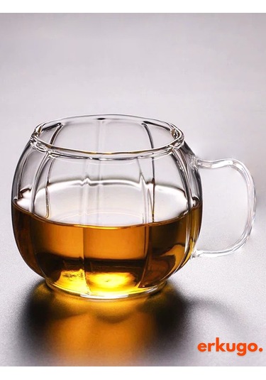 6 Adet Borosilikat Sunum Bardağı, Kahve Bardağı, Isı Dayanıklı Kulplu Meşrubat Bardağı 450 Ml Civelek Şeffaf