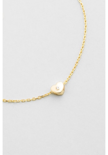 Little Love 18 Ayar Sarı Altın Kaplama 19 Cm Gümüş Bileklik Sarı