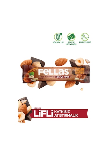 Fellas Karışık Kuruyemiş ve Kakao Meyve Bar 12 x 40 G