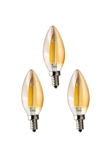 Amber C35 Rustik Led Filament Ampul 4w E14 Gün Işığı Dekoratif
