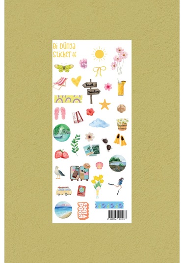 M46 Yaz Temalı Sticker Seti Çok Renkli