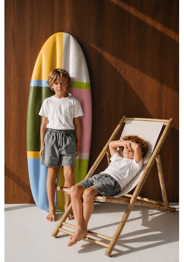 Baby Lory Kids Store Erkek Çocuk Yıkamalı Şort Antrasit-Gri