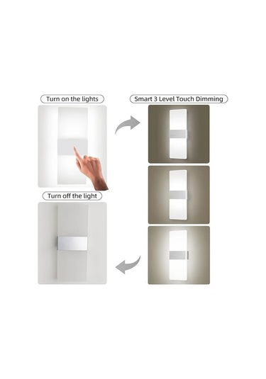 Fastbuy Dream011 Led Duvar Lambası - Modern Gümüş Mat, 3000k-6000k, Oturma-yatak Odası Gümüş