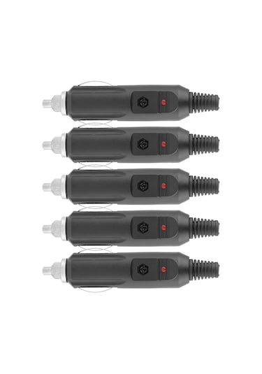 Padalink 5 Adet 12v-24v Araba Sigara Çakmak Fişi Erkek Uç - 5a Akım, Gösterge Lambalı, Dayanıklı Plastik Ve Metal Malzeme İle Dıy Projeler İçin