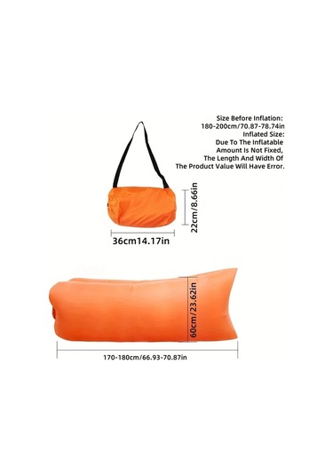 Elmpaly Mavi Hızlı Şişen Kamp Sandalyesi Yastığı Taşınabilir Hafif Şişme Yatak Mavi