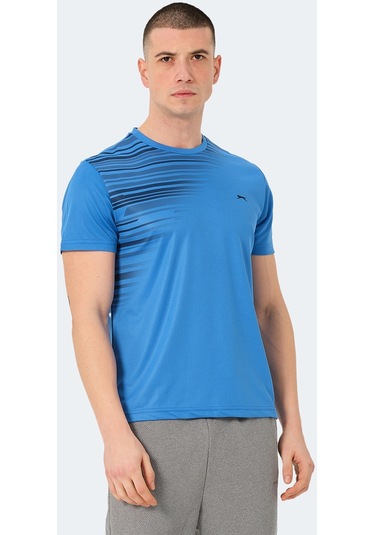 Slazenger RAVEN Erkek  Saks Mavi Tişört