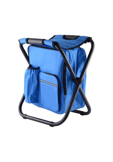 Açık Taşınabilir Katlanır Kamp Sandalye Işık Balıkçılık Beach Sandalye Paslanmaz Çelik Boru Katlanır Sandalye Ile Buz Tulumu Blue Mor