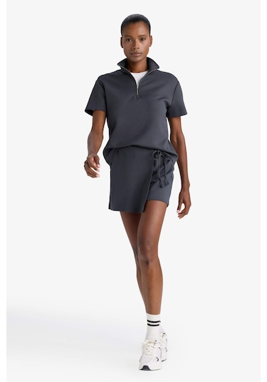 DeFactoFit Standart Fit Kısa Paça Sporcu Modal Şort C0556AX25SMAR231 Antrasit