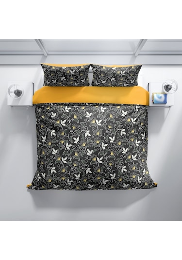 Cattleya Serenity 3D Pamuk Saten Çift Kişilik Nevresim Takımı Çok Renkli