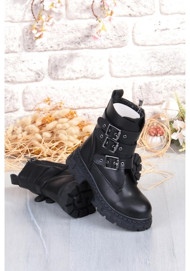 Fort Cool Caneda Anatomik Sıcak Astar Kaymaz Taban Kız Çocuk Bot Siyah