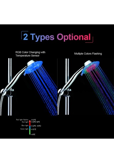 Yaozixa Led Işıklı El Tipi Duş Başkanı - Su Akımı İle Çalışır, Renkli Işılar Ve Sıcaklık Algılama Özelliği Diğer