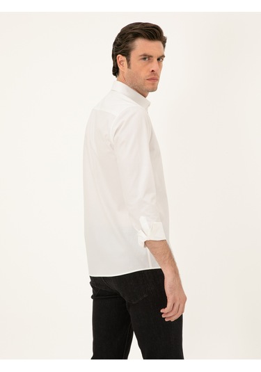 Cacharel Beyaz Slim Fit Pmuk Karışımlı Gömlek 15841036