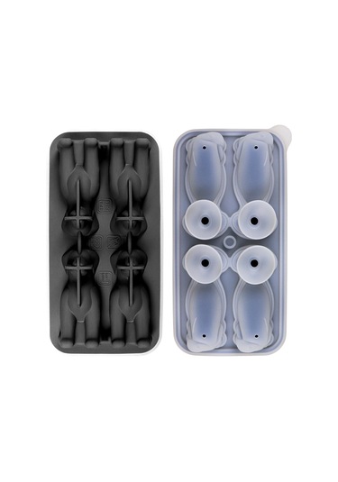 Reedark Siyah Silikon Buz Kalıbı - 4 Adet 3d Labrador Şekilli Buz Küpü - Ev Kullanıma Uygun - Kolay Temizlenir Çok Renkli