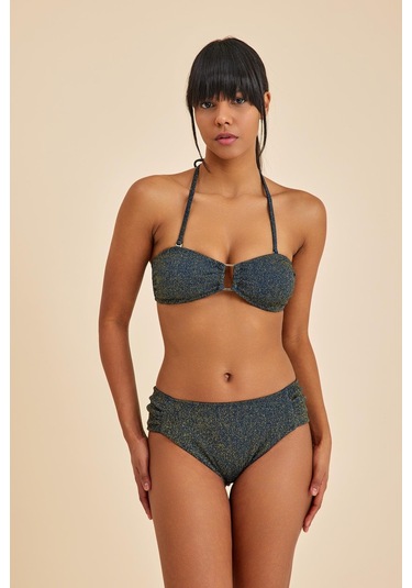 Maldives Lacivert Straplez Boyundan Bağlamalı Pedli Bikini Üst Lacivert