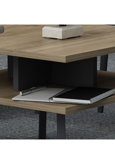 Lagomood İrony Ofis Sehpası Antrasit Ceviz