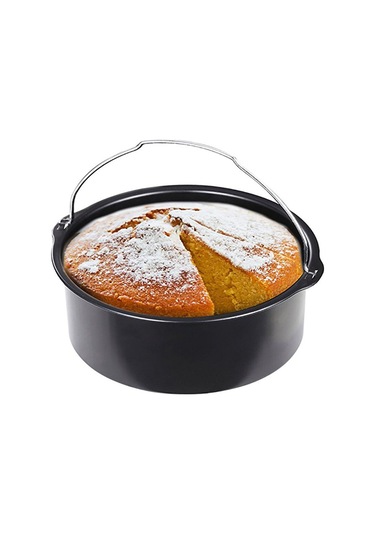 Qingmipy Hava Fritözü Aksesuar Seti - 7 İnç Fritöz Sepeti Ve Pizza Taşı, Çeşitli Yemekler İçin Dayanıklı, Anti Yapışkan Malzeme