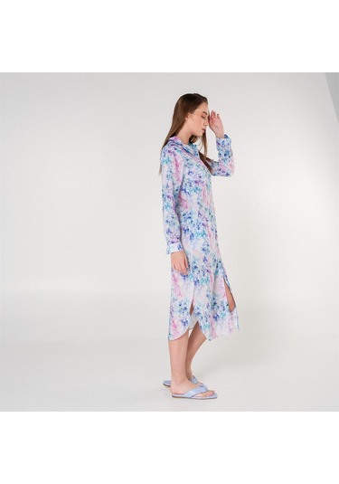 Helen Vual Plaj Gömlek Elbise Mor