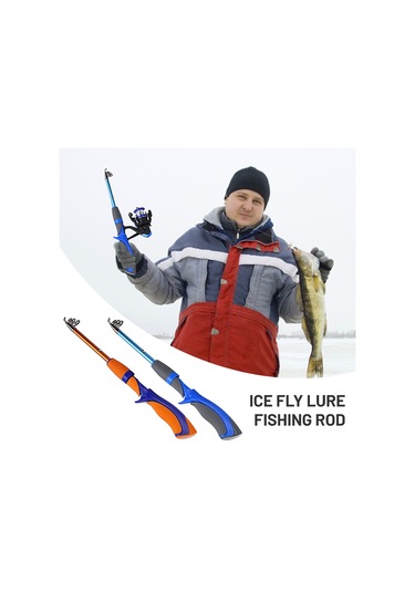 Yuntech01 Karanlık Mavisi İce Fishing Kamışı 1.4m - Ergonomik Antenli, Kaymazsız Köpük Tutamaklı, Karbon Fiber + Alaşım, Paslanmaz Çelik Seramik Rehber Halkaları