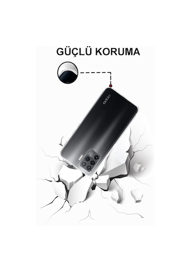 Oppo Reno 5 Lite Kılıf Kamera Korumalı Tıpalı Şeffaf Silikon Kapak