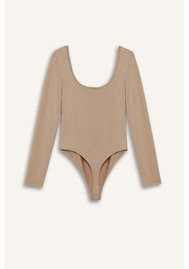 Defacto Coool U Yaka Uzun Kollu Çıtçıtlı Body F8042ax25aubg208 Bej