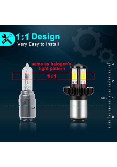 Motosiklet Kafa Lambası Ampulleri H6 Ba20d H4 Led Hi Lo Işın Moto Led Far Motosiklet Led Lambalar Dönüşüm Kiti Ampuller 1200lm 6000 K H4