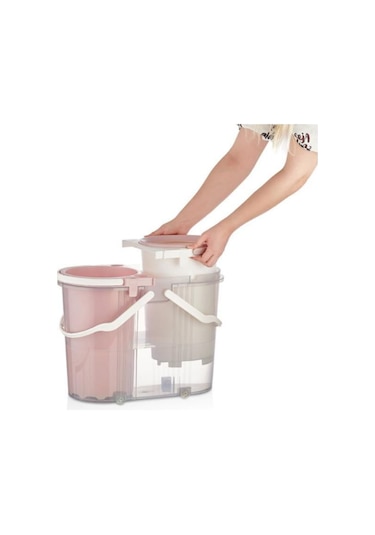 Vip Ahmet Twister Temiz ve Kirli Su Hazneli Temizlik Seti Pembe VP-602