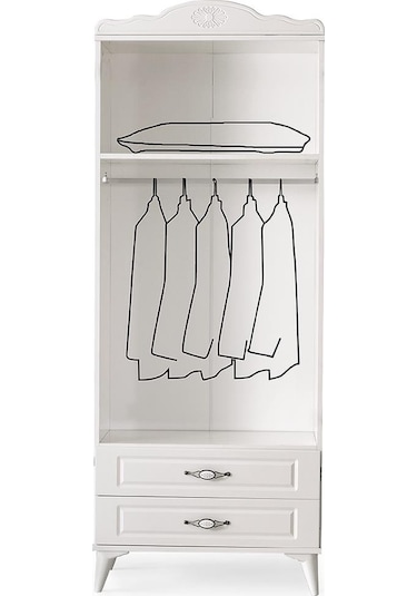 Sahra 2 Kapılı 2 Çekmeceli Gardrop Elbise Dolabı 80x48x210cm 001 Sahra 2 Kapılı 2 Çekmeceli Gardrop Elbise Dolabı 80x48x210cm 001