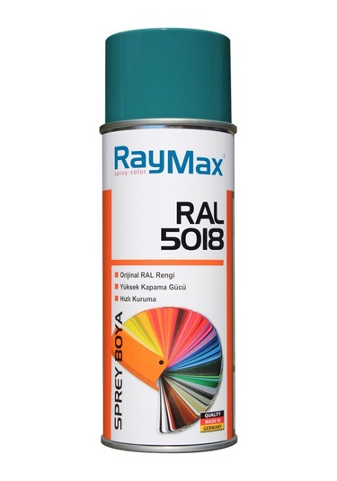 Raymax Akrilik Sprey Ral 5018 Turkuaz 400Ml. Made in Germany.