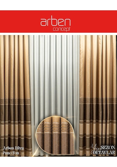 Arben Concept Rüya Pano Fon Perde / Ölçünüze Özel Dikim Kahverengi