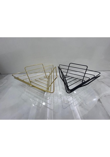 Üçgen Sepet, Meyve Sepeti, Ekmek Sepeti, Modern Tel Sepet Siyah