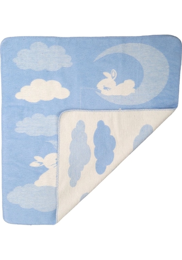 Yumuşak Bebek Çocuk Battaniyesi Mevsimlik 90x100 Cm Mavi