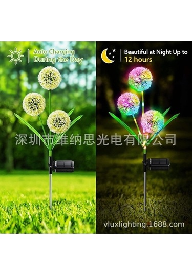 Besthome1 3 Başlı Güneş Enerjili Bahçe Yol Işığı, 2 Kutulu, Renk Değişen, Ip44 Su Geçirmez