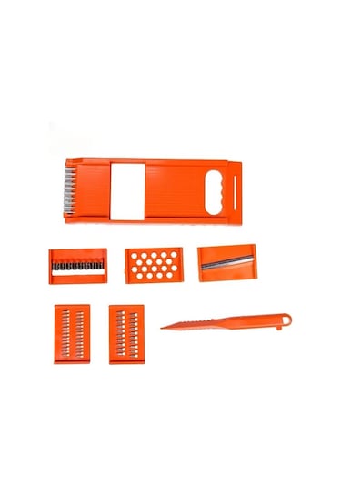 Likeable 6'sı 1 Arada Kore Havuç Rende Dilimleyici Mutfak Gereçleri - Turuncu Turuncu