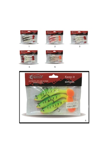 Captain 3567 Cracker Soft 10cm Levrek Turna Silikonu 3lü Set Sun