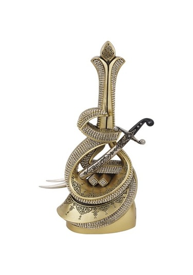 Hz. Ali Yazılı Zülfikar Kılıçlı Kristal Taşlı Dini Hediyelik Bibl (490072006)