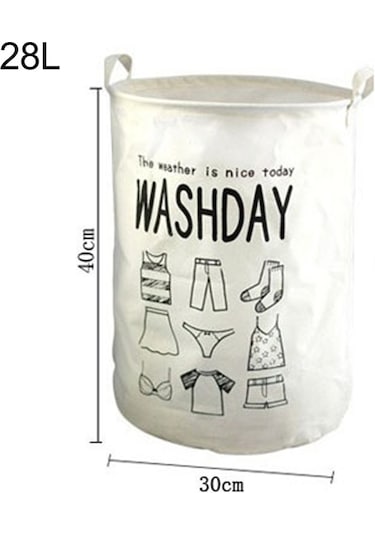 Cbtx 28l Katlanır Çamaşır Sepeti Pamuk Keten Kirli Elbise Sepeti Kulplu, S Beden, 30x40cm - Love Rules Diğer