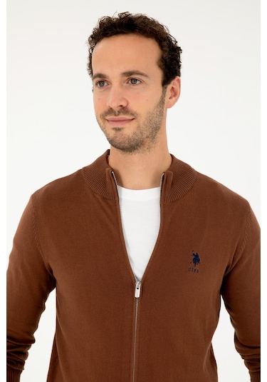 U.s. Polo Assn. Erkek Kahverengi Hırka Triko 50293526-vr029 Kahverengi