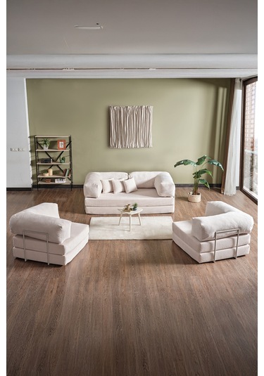 Legom Avanos Aktivite Koltuğu Yatak Olabilen Çok Amaçlı Kanepe Koltuk Takımı Krem Krem