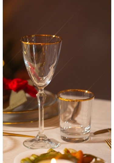 Rakle Pure Altın Yaldızlı 4'lü Kadeh Seti 255 Cc Renkli