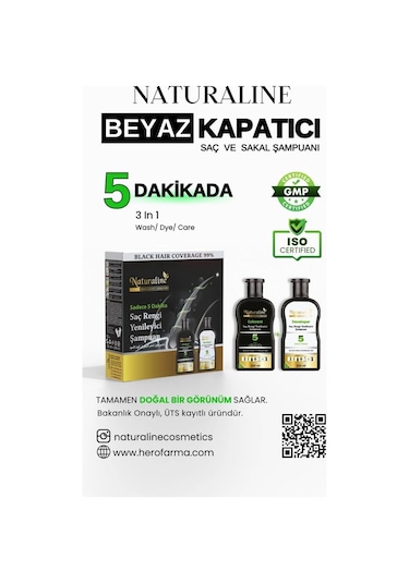 Naturaline Saç Siyahlaştırıcı Şampuan 200 ML + Saç Rengi Yenileyici Şampuan 200 ML