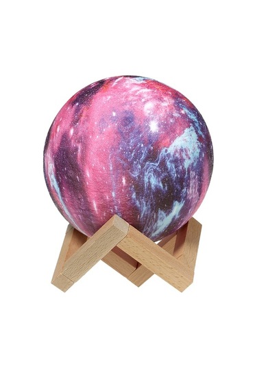 Moly 3d Baskılı Led Ay Işığı, Uzaktan Kumanda, 16 Renk, Ahşap Tutucu, Usb Şarjlı, Gökkuşağı Modeli Diğer