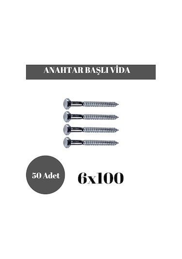 Trifon Vida 6x100 Mm Altı Köşe Anahtar Başlı Vida 50'li Paket 6 x 100 MM