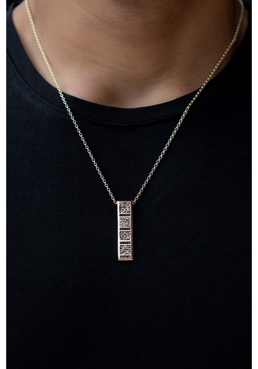 Uşaklıhafız 14 Ayar Altın Dört Element Simgeli Erkek Kolyesi