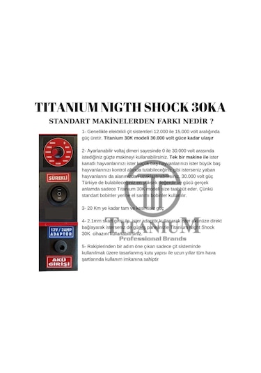 Titanium Night Shock 30ka Elektirikli Çit Sistemi 30000 Volt